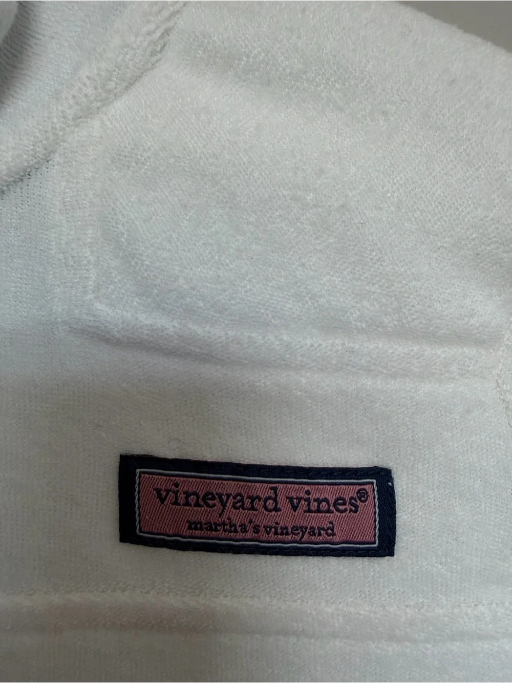 VINEYARD VINES QUARTER-ZIP FLEECE PULLOVER/SWIM COVER -UP DRESS WHITE KIDS SMALL